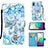 Leather Case Stands Fashionable Pattern Flip Cover Holder Y02B for Samsung Galaxy A02 Mint Blue