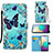 Leather Case Stands Fashionable Pattern Flip Cover Holder Y02B for Samsung Galaxy A02 Sky Blue