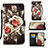 Leather Case Stands Fashionable Pattern Flip Cover Holder Y02B for Samsung Galaxy A12 Nacho Black