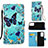 Leather Case Stands Fashionable Pattern Flip Cover Holder Y02B for Samsung Galaxy A13 4G Sky Blue