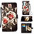 Leather Case Stands Fashionable Pattern Flip Cover Holder Y02B for Samsung Galaxy A15 4G Black