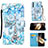 Leather Case Stands Fashionable Pattern Flip Cover Holder Y02B for Samsung Galaxy A15 4G Mint Blue