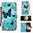 Leather Case Stands Fashionable Pattern Flip Cover Holder Y02B for Samsung Galaxy A15 4G Sky Blue