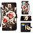 Leather Case Stands Fashionable Pattern Flip Cover Holder Y02B for Samsung Galaxy A15 LTE Black