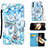 Leather Case Stands Fashionable Pattern Flip Cover Holder Y02B for Samsung Galaxy A15 LTE Mint Blue