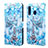 Leather Case Stands Fashionable Pattern Flip Cover Holder Y02B for Samsung Galaxy A20 Mint Blue