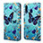 Leather Case Stands Fashionable Pattern Flip Cover Holder Y02B for Samsung Galaxy A20 Sky Blue