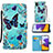 Leather Case Stands Fashionable Pattern Flip Cover Holder Y02B for Samsung Galaxy A22 5G