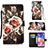 Leather Case Stands Fashionable Pattern Flip Cover Holder Y02B for Samsung Galaxy A23 4G Black