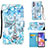 Leather Case Stands Fashionable Pattern Flip Cover Holder Y02B for Samsung Galaxy A23 4G Mint Blue