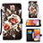 Leather Case Stands Fashionable Pattern Flip Cover Holder Y02B for Samsung Galaxy A32 4G Black