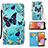 Leather Case Stands Fashionable Pattern Flip Cover Holder Y02B for Samsung Galaxy A32 4G Sky Blue