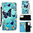 Leather Case Stands Fashionable Pattern Flip Cover Holder Y02B for Samsung Galaxy A33 5G Sky Blue