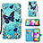 Leather Case Stands Fashionable Pattern Flip Cover Holder Y02B for Samsung Galaxy A41 Sky Blue