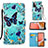 Leather Case Stands Fashionable Pattern Flip Cover Holder Y02B for Samsung Galaxy A72 4G Sky Blue