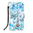 Leather Case Stands Fashionable Pattern Flip Cover Holder Y02B for Samsung Galaxy A73 5G Mint Blue