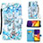 Leather Case Stands Fashionable Pattern Flip Cover Holder Y02B for Samsung Galaxy A82 5G Mint Blue