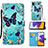 Leather Case Stands Fashionable Pattern Flip Cover Holder Y02B for Samsung Galaxy F42 5G Sky Blue