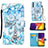 Leather Case Stands Fashionable Pattern Flip Cover Holder Y02B for Samsung Galaxy F54 5G Mint Blue