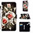 Leather Case Stands Fashionable Pattern Flip Cover Holder Y02B for Samsung Galaxy M01s