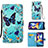 Leather Case Stands Fashionable Pattern Flip Cover Holder Y02B for Samsung Galaxy M11 Sky Blue