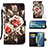 Leather Case Stands Fashionable Pattern Flip Cover Holder Y02B for Samsung Galaxy Note 20 5G Black