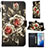 Leather Case Stands Fashionable Pattern Flip Cover Holder Y02B for Samsung Galaxy S20 5G Black