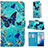 Leather Case Stands Fashionable Pattern Flip Cover Holder Y02B for Samsung Galaxy S20 5G Sky Blue