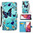 Leather Case Stands Fashionable Pattern Flip Cover Holder Y02B for Samsung Galaxy S20 FE (2022) 5G Sky Blue