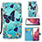 Leather Case Stands Fashionable Pattern Flip Cover Holder Y02B for Samsung Galaxy S20 Lite 5G Sky Blue