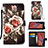 Leather Case Stands Fashionable Pattern Flip Cover Holder Y02B for Samsung Galaxy XCover 5 SM-G525F Black