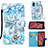 Leather Case Stands Fashionable Pattern Flip Cover Holder Y02B for Samsung Galaxy XCover 5 SM-G525F Mint Blue