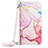 Leather Case Stands Fashionable Pattern Flip Cover Holder Y02B for Samsung Galaxy Z Fold5 5G Pink