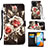Leather Case Stands Fashionable Pattern Flip Cover Holder Y02B for Xiaomi Redmi 10 India