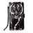 Leather Case Stands Fashionable Pattern Flip Cover Holder Y02B for Xiaomi Redmi 9A Black