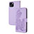 Leather Case Stands Fashionable Pattern Flip Cover Holder Y02X for Apple iPhone 15 Clove Purple