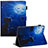 Leather Case Stands Fashionable Pattern Flip Cover Holder Y03B for Apple iPad 10.2 (2020) Blue