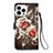 Leather Case Stands Fashionable Pattern Flip Cover Holder Y03B for Apple iPhone 14 Pro