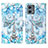 Leather Case Stands Fashionable Pattern Flip Cover Holder Y03B for Motorola Moto G 5G (2023) Mint Blue