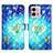 Leather Case Stands Fashionable Pattern Flip Cover Holder Y03B for Motorola Moto G Stylus (2023) 4G Blue