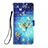 Leather Case Stands Fashionable Pattern Flip Cover Holder Y03B for Samsung Galaxy A02 Sky Blue