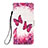 Leather Case Stands Fashionable Pattern Flip Cover Holder Y03B for Samsung Galaxy A02s Hot Pink