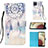 Leather Case Stands Fashionable Pattern Flip Cover Holder Y03B for Samsung Galaxy A12 5G Mint Blue