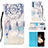 Leather Case Stands Fashionable Pattern Flip Cover Holder Y03B for Samsung Galaxy A15 4G Mint Blue