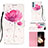 Leather Case Stands Fashionable Pattern Flip Cover Holder Y03B for Samsung Galaxy A15 5G Pink