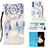 Leather Case Stands Fashionable Pattern Flip Cover Holder Y03B for Samsung Galaxy A15 LTE Mint Blue