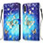 Leather Case Stands Fashionable Pattern Flip Cover Holder Y03B for Samsung Galaxy A20s Sky Blue