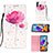 Leather Case Stands Fashionable Pattern Flip Cover Holder Y03B for Samsung Galaxy A21