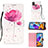 Leather Case Stands Fashionable Pattern Flip Cover Holder Y03B for Samsung Galaxy A21s Pink