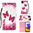 Leather Case Stands Fashionable Pattern Flip Cover Holder Y03B for Samsung Galaxy A22 5G Hot Pink